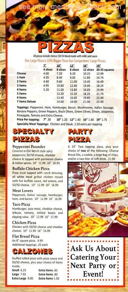 giovanni's sophia wv menu