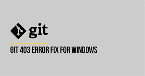 git 403 error