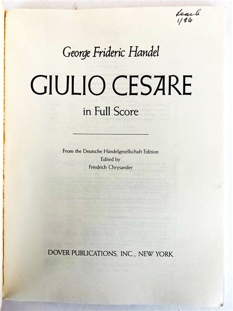 giulio cesare in full score dover music scores Doc