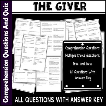 giver comprehension questions answers Kindle Editon