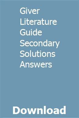 giver-literature-guide-secondary-solutions-answers Ebook Epub