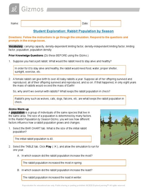 gizmo lab answers rabbit population by season Epub