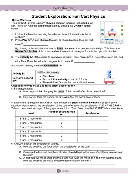 gizmo lab fan cart physics answers Epub