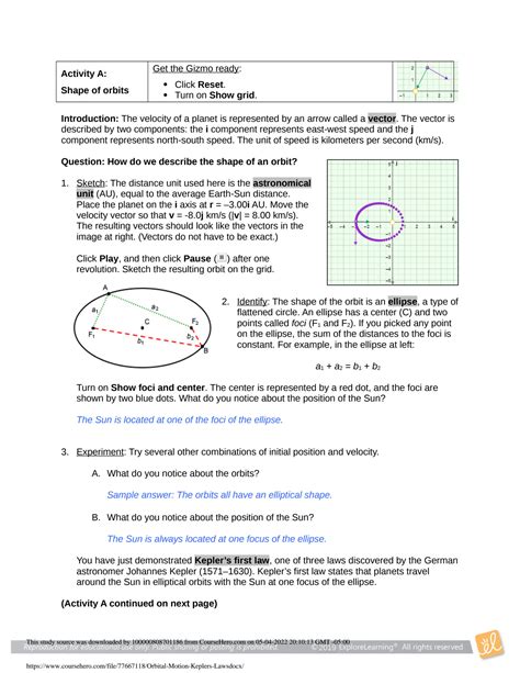 gizmo orbital motion answer key Reader