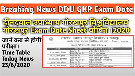 gkp university bed exam date 3 november scheme PDF