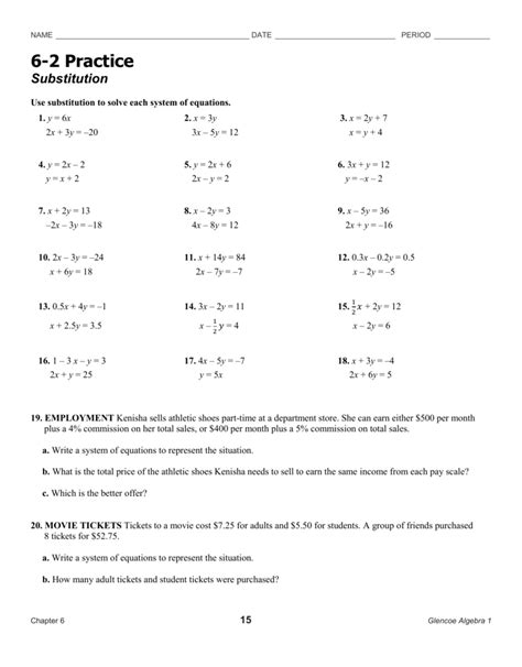 glencoe algebra 1 answers chapter 6 Epub