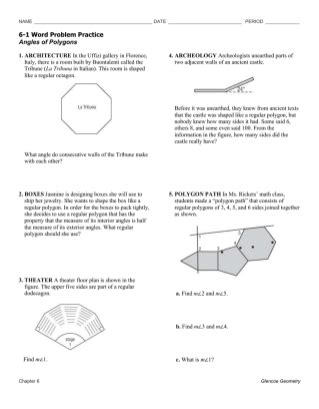 glencoe geometry 6 1 answers PDF