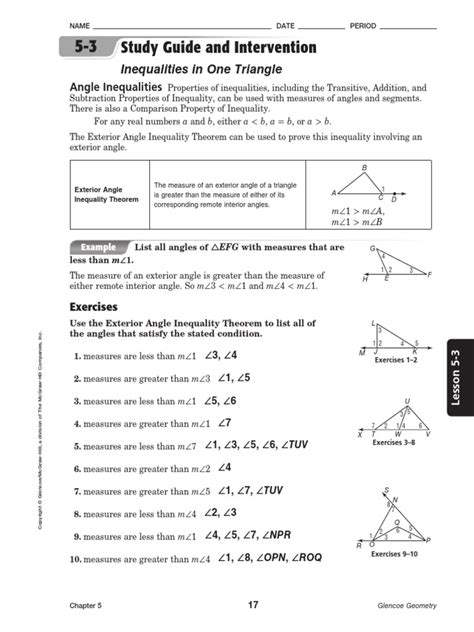 glencoe geometry study guide intervention answers PDF