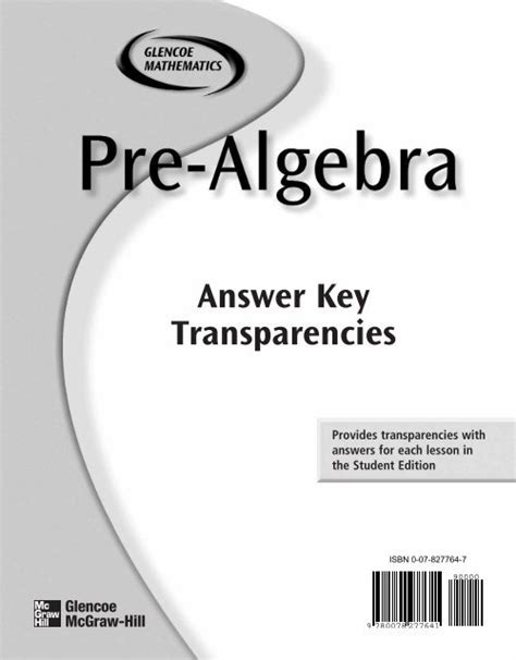 glencoe pre algebra text answer key Epub