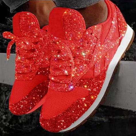 glitter red sneakers