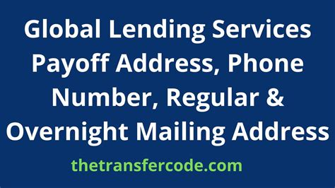 global lending services phone number