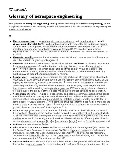 glossary of aerospace engineering Kindle Editon