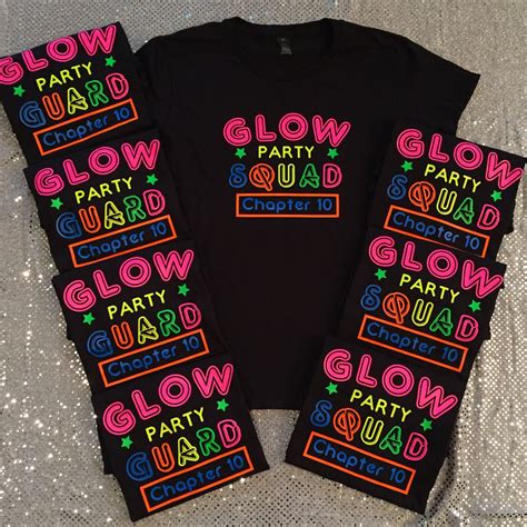 glow party shirts