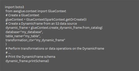Gluecontext Create Dynamic Frame From Catalog Example