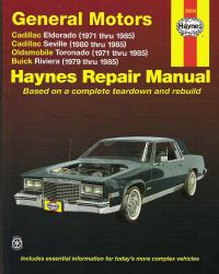 gm eldorado seville deville riviera and toronado 8693 haynes repair manuals Doc