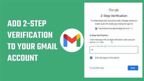 gmail 2 step verification