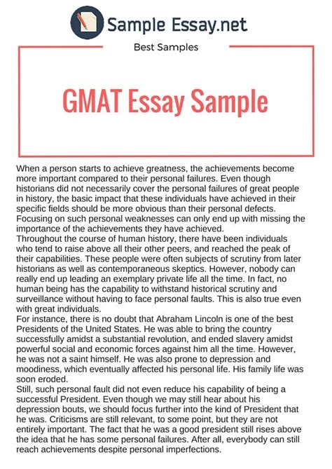 gmat sample essay answers Doc
