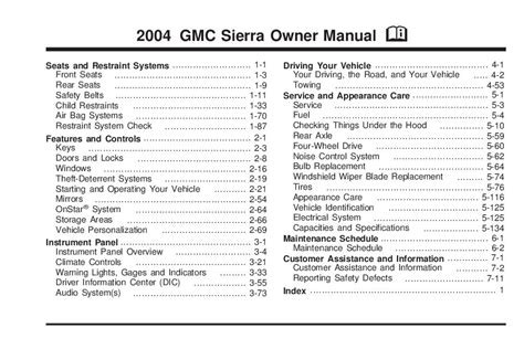gmc 2004 sierra manual PDF