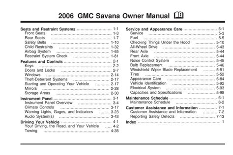 gmc 2006 savana user manual PDF