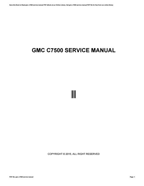 gmc c7500 service manual Ebook Doc