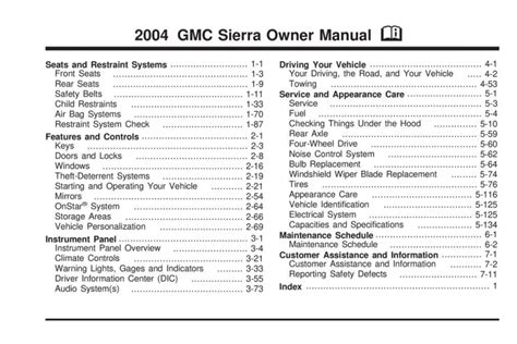 gmc sierra 2004 user guide Epub