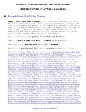 gmetrix word 2010 test 1 answers Doc