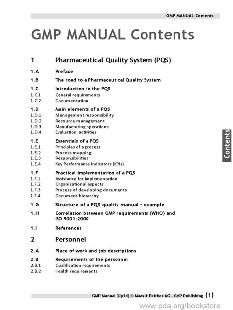 gmp quality manual pdf PDF