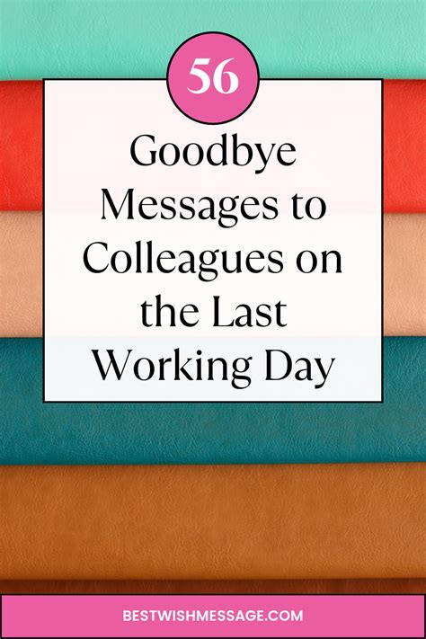 goodbye message to colleagues on last working day