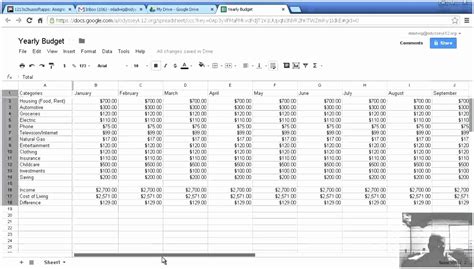 Google Docs Monthly Budget Template