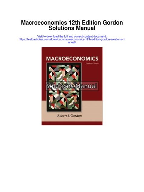 gordon macroeconomics 12th edition solutions Reader