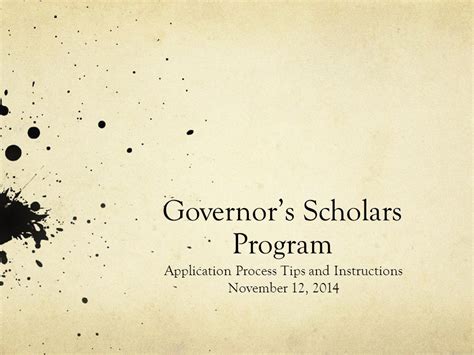 governor's scholars program application