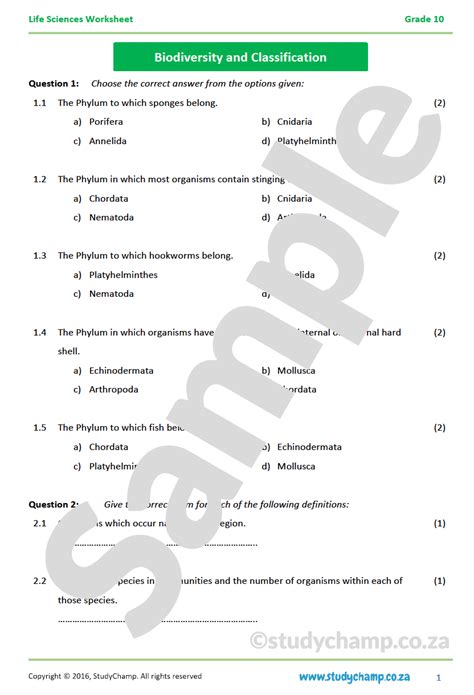 grade 10 investigation of an ecosystem answers Doc