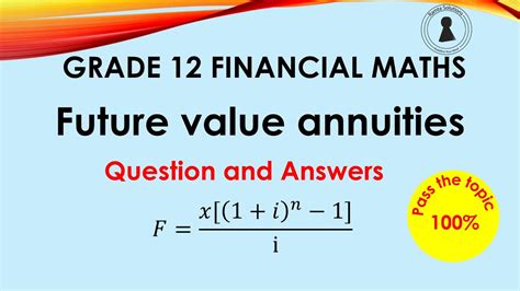 grade 12 financial maths questions and answers PDF