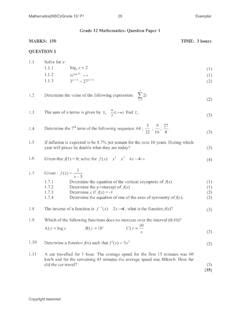 grade 12 mathematics question paper memorum Reader