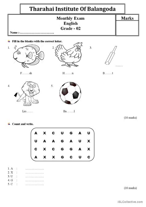 grade 2 english test paper Epub