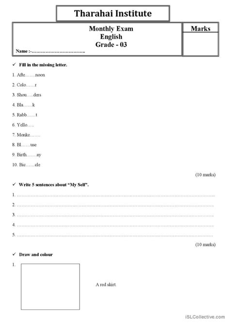 grade 3 english papers Epub