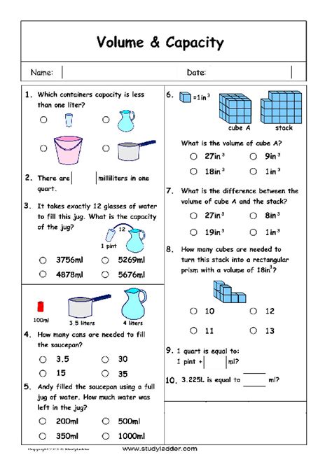 grade 5 volume mass capacity math test mybooklibrary com Reader