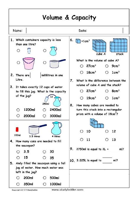 grade 5 volume mass capacity math test mybooklibrary com Reader