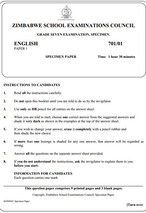 grade 7 past exam papers Reader