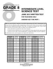 grade 8 intermediate science test spring 2009 answers Kindle Editon