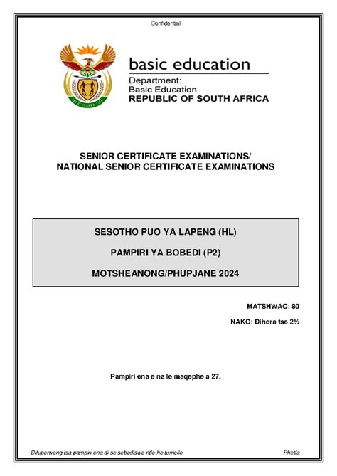 grade 8 question papers for sesotho 2013 Reader