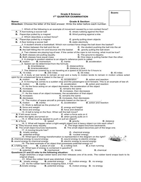 grade 8 science final exam answer key Reader