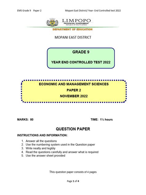 grade 9 ems question paper for 2014 Doc