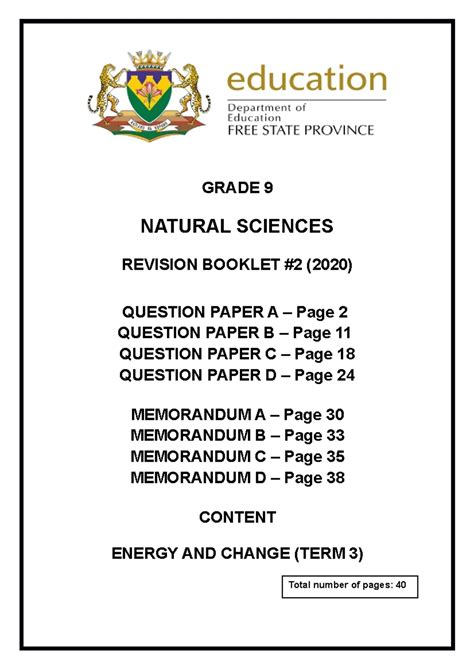grade 9 naturalscience paper Kindle Editon