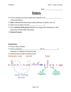 grade12 physical sciences practical preparation of esters questions and answers 2014 PDF