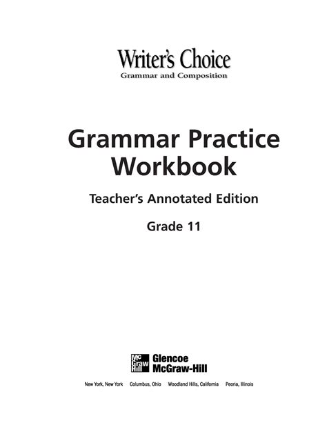 grammar and language workbook grade 11 answers Reader