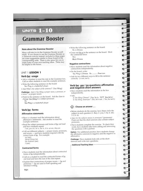 grammar booster answer summit 1 PDF