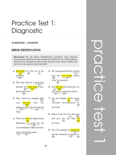 grammar diagnostic test answers Doc