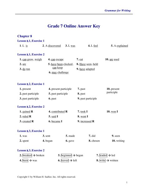 grammar practice harcourt grade 1 answer key Epub