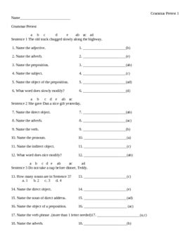 grammar pretest with answer key Doc